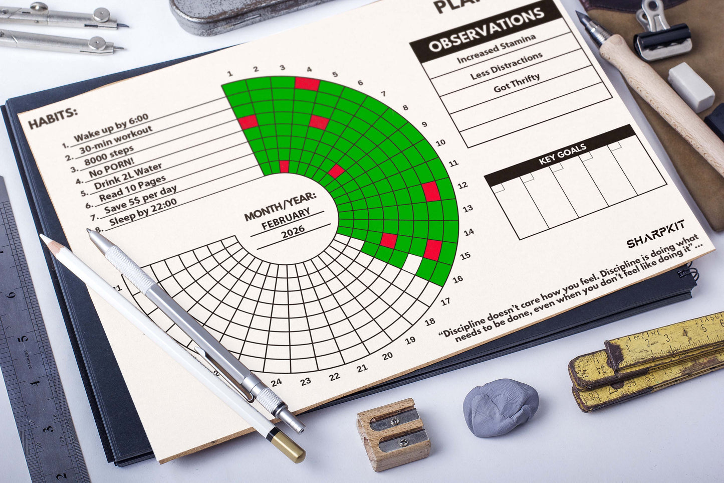 SharpKit 31-day Circle Habit Tracker (Printable)