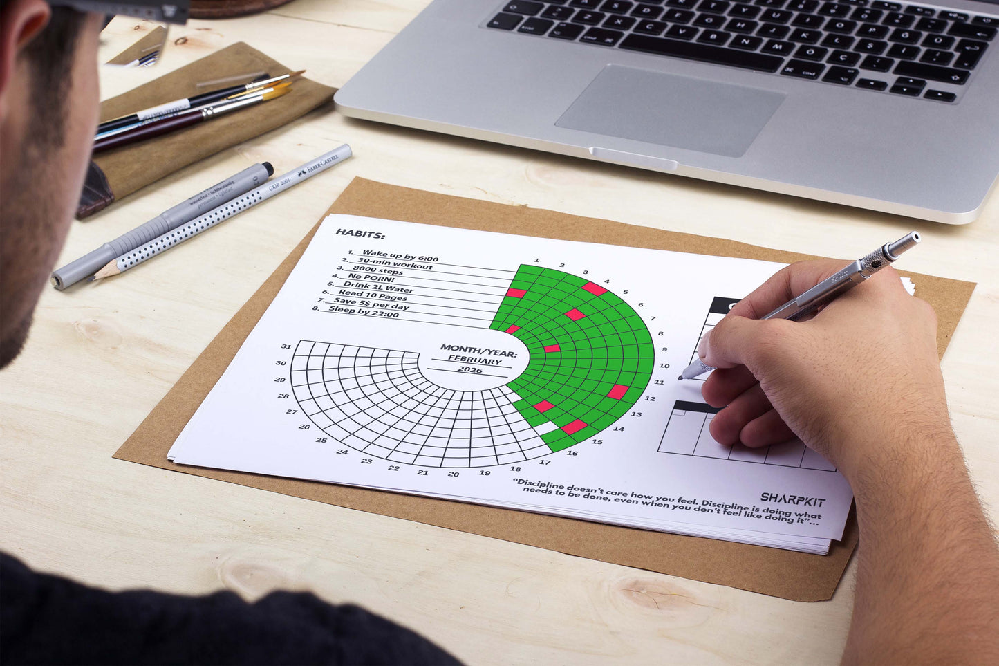 SharpKit 31-day Circle Habit Tracker (Printable)